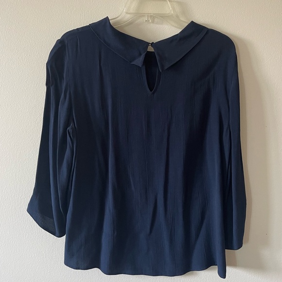 Zara Long-Sleeve Blouse in Navy Blue - Picture 2 of 2